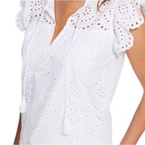 NWT Vinyard Vines eyelet flutter sleeve top
